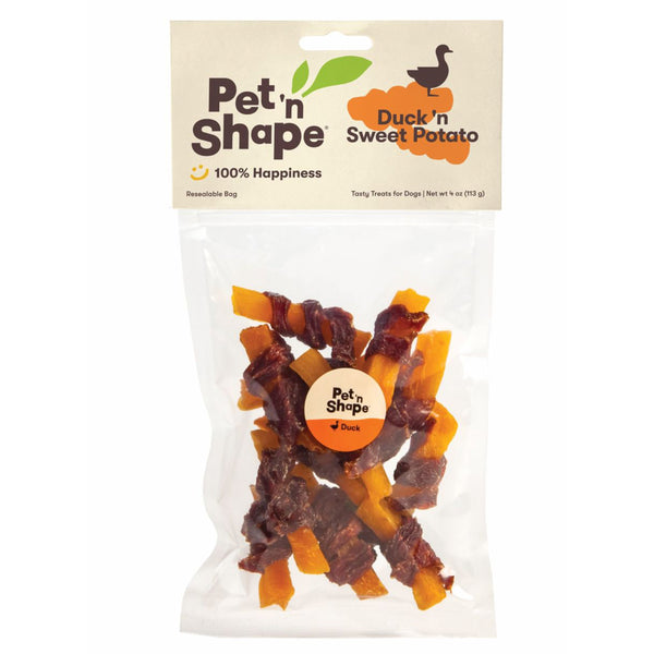 Pet 'n Shape Duck 'n Sweet Potato Jerky Dog Treats 4-oz
