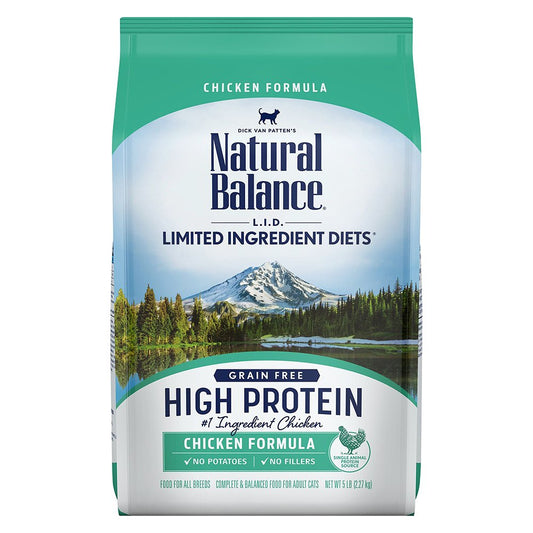 Natural Balance Pet Foods L.I.D. High Protein Dry Cat Food Chicken, 5 lb, Natural Balance