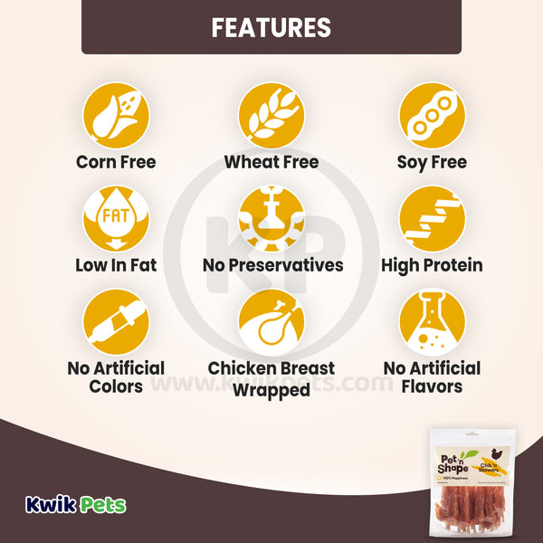 Features of Pet 'n Shape Chik 'n Skewers Jerky Dog Treats 16-oz