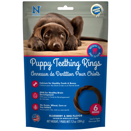 N-Bone Grain-Free Puppy Teething Rings Blueberry & BBQ, 7.02-oz, 6-pk, N-Bone