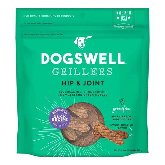 Dogswell Hip & Joint Grillers Grain-Free Dog Treats Duck, 20 oz, Dogswell