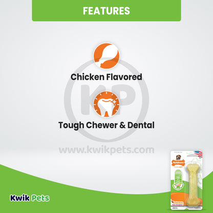 Nylabone Flex Moderate Chew Dog Toy Chicken Flavor Medium/Wolf - Up To 35 lb - 3