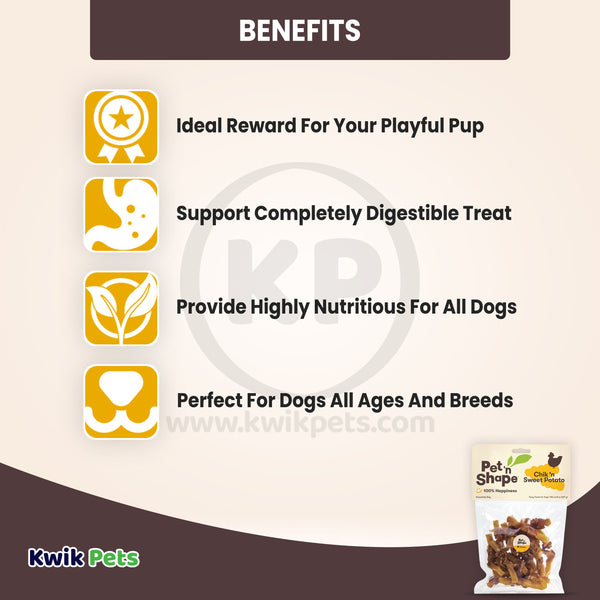 Benefits of Pet 'n Shape Chik 'n Sweet Potato Jerky Dog Treats 8-oz
