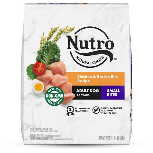 Nutro Natural Choice Small Bites Dog Food, Chicken & Brown Rice, 30-lb