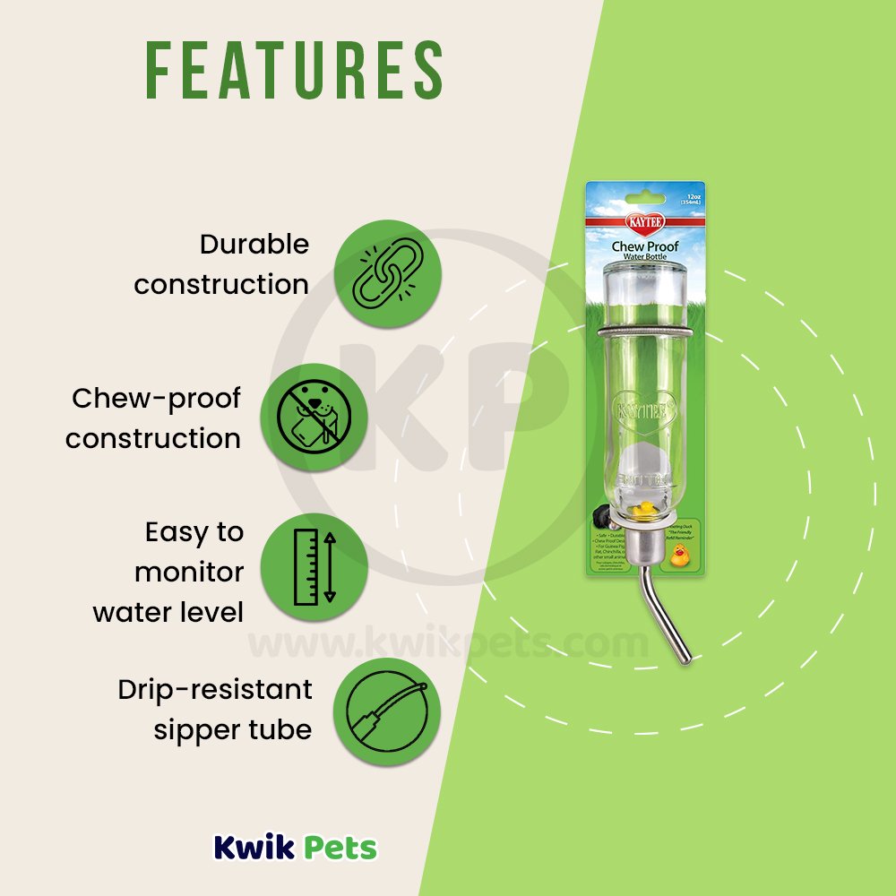 Kaytee Chew-Proof Water Bottle 12-oz, Kaytee
