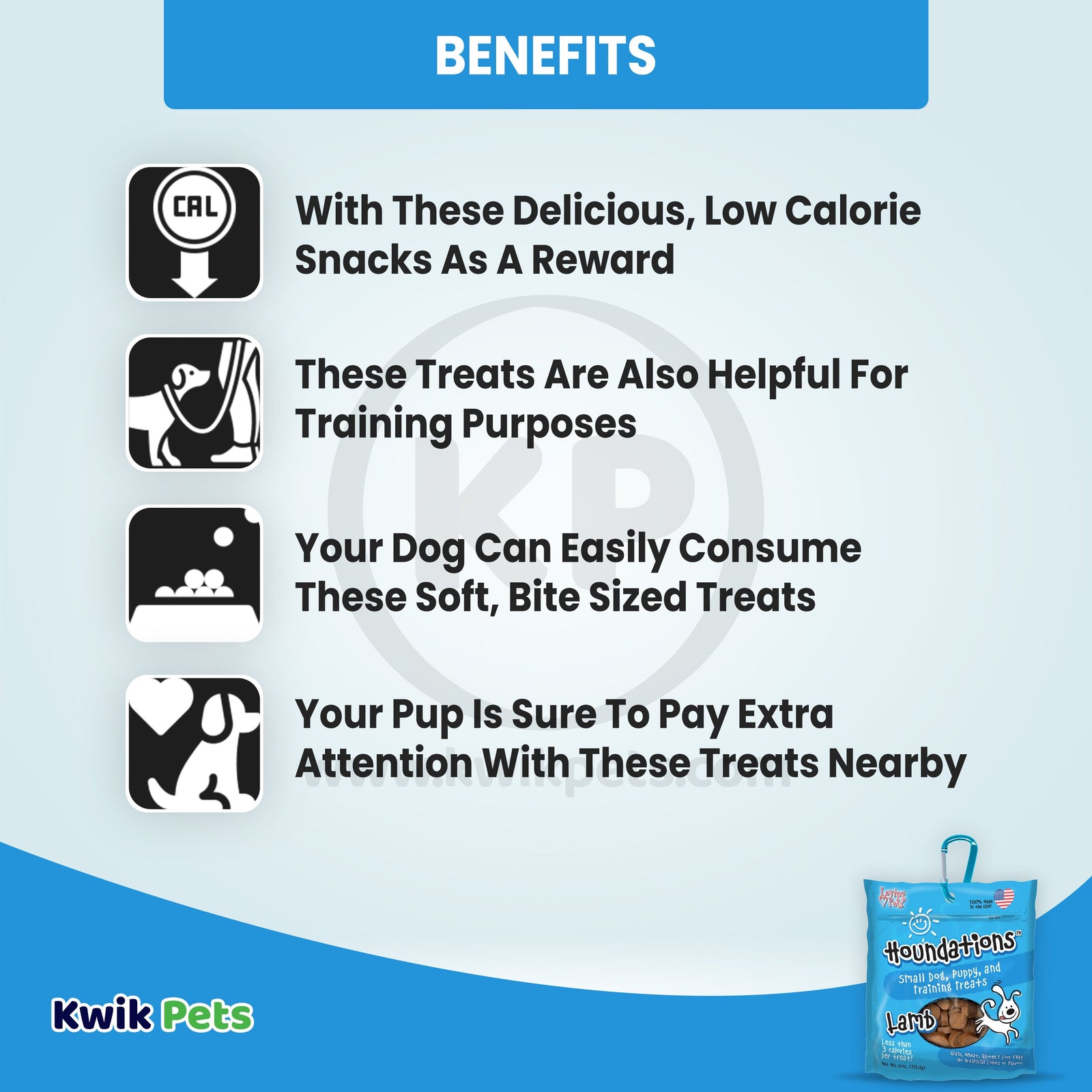 Benefits of Loving Pets Houndations Small Dog & Puppy Training Treats Lamb 4-oz
