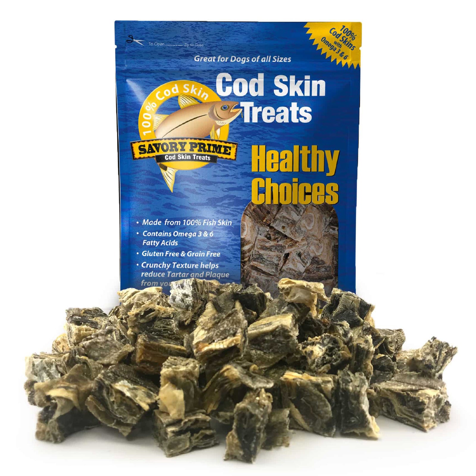 Real Image of Savory Prime Cod Skin Crunchy Bites Dog Treats 8-oz