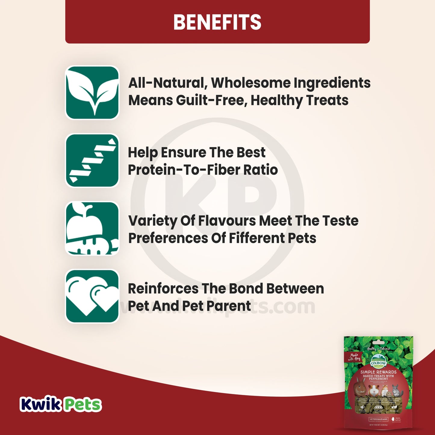 Oxbow Animal Health Simple Rewards Baked Small Animal Treats w/Peppermint, 3 oz, Oxbow