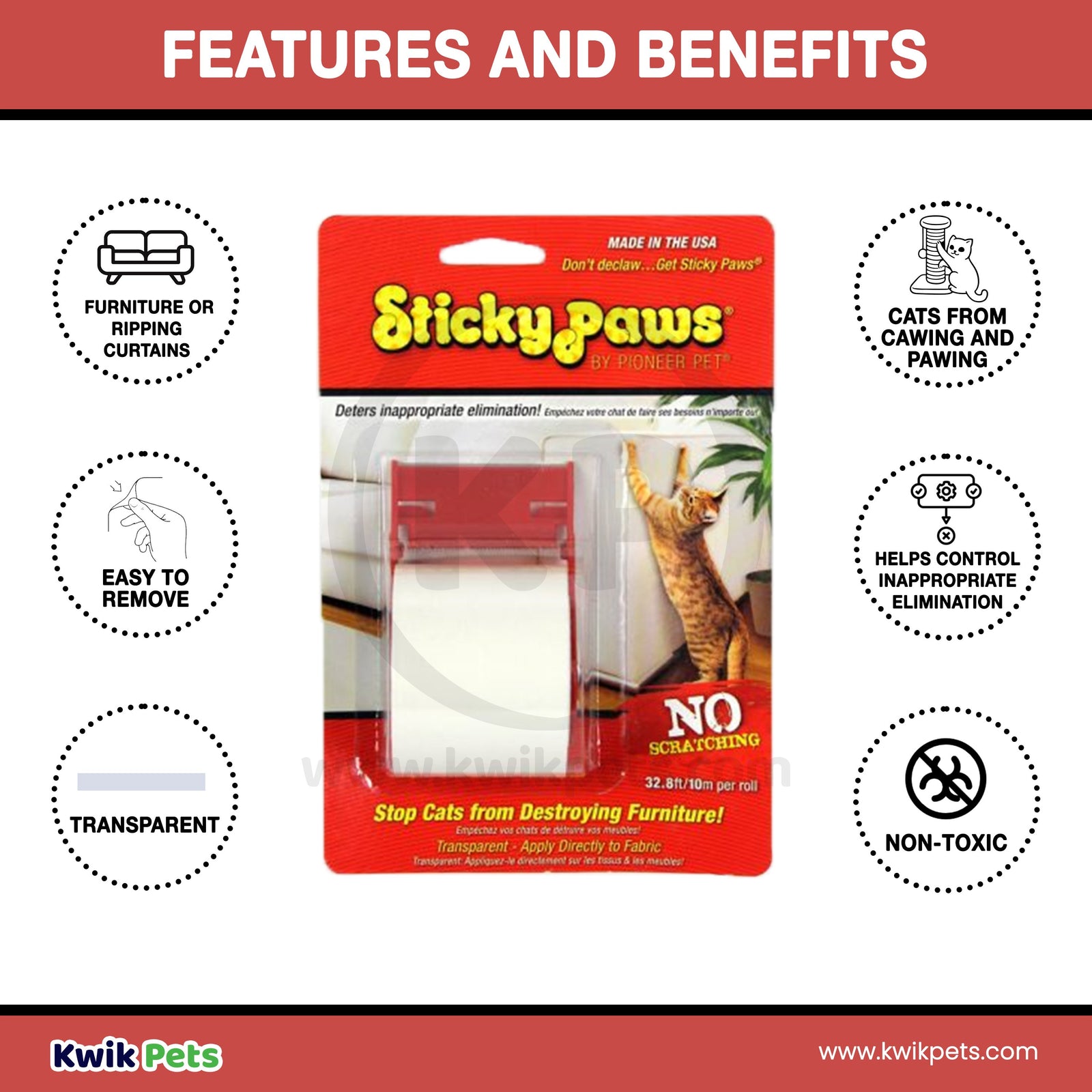 Features and Benefits of Pioneer Pet Sticky Paws Roll for Cats