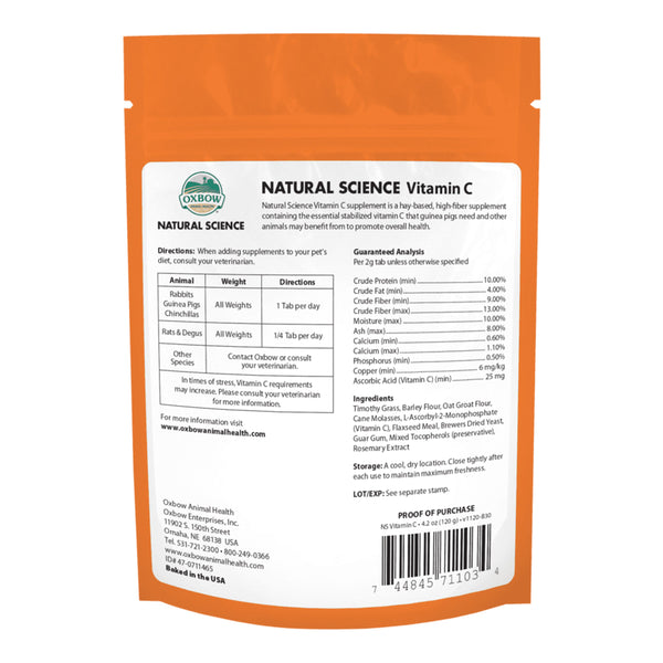 Oxbow Animal Health Natural Science Small Animal Vitamin C Support Supplement, 4.2 oz, Oxbow