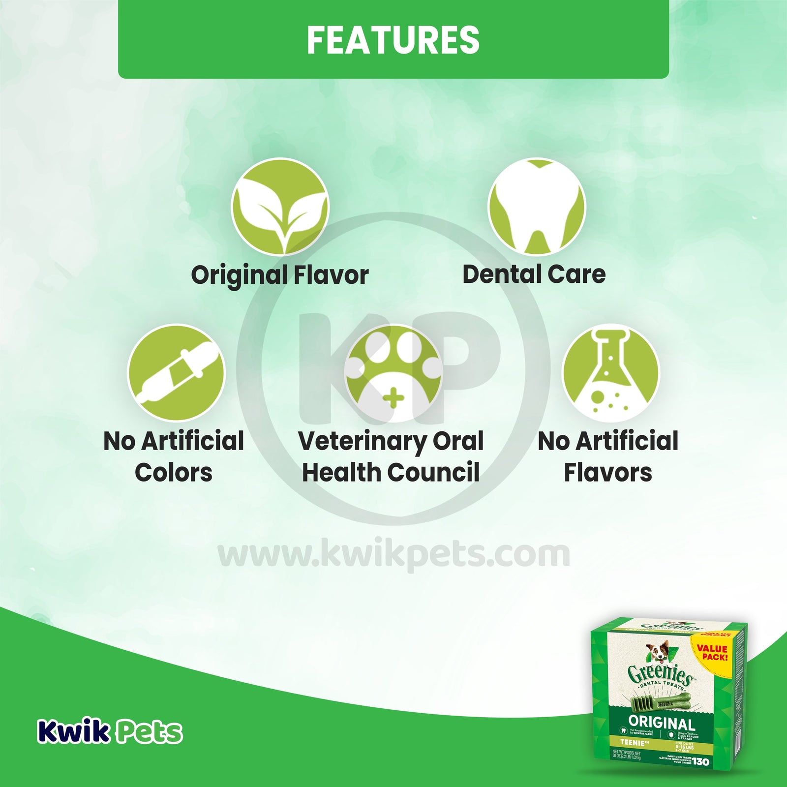 Greenies Original Dog Dental Treat 36 oz, 130 ct, Teenie, Greenies