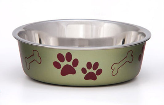 Loving Pets Metallic Dog Bowl Artichoke,  Medium, Loving Pets