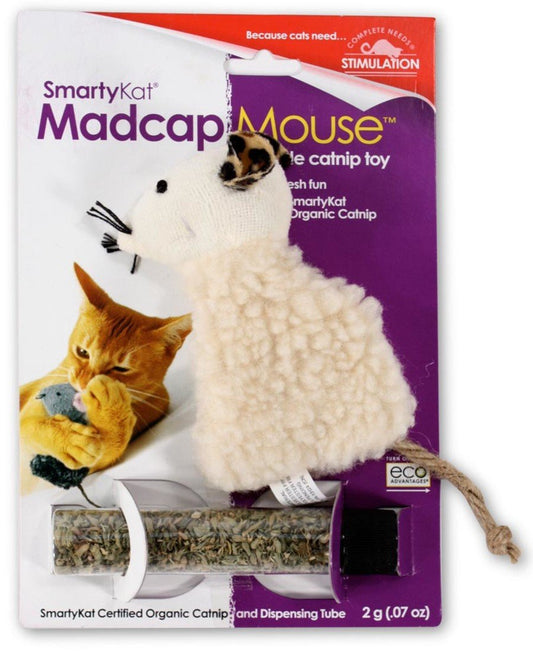 SmartyKat Madcap Mouse Refillable with Catnip Tube Cat Toy Assorted - Kwik Pets