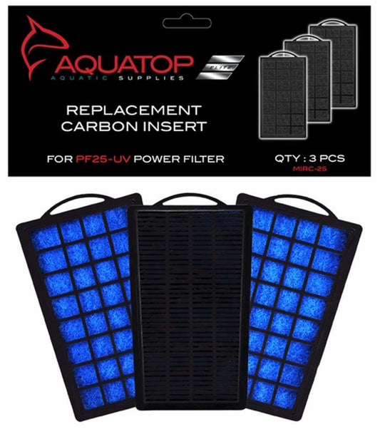 Aquatop Aquarium Carbon Cartridge for Hang on Power Filters For PF25-UV Power Filter 3 ct, Aquatop