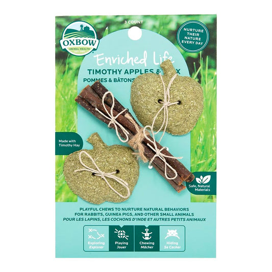 Oxbow Animal Health Enriched Life Timothy Apples & Stix Small Animal Toy One Size, Oxbow
