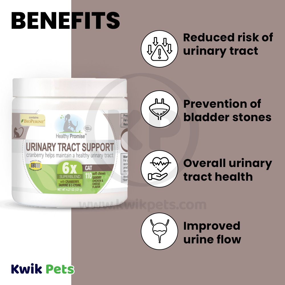 Four Paws Healthy Promise Cat Urinary Tract Supplement Soft Chews Urinary Tract, 110 ct, Four Paws