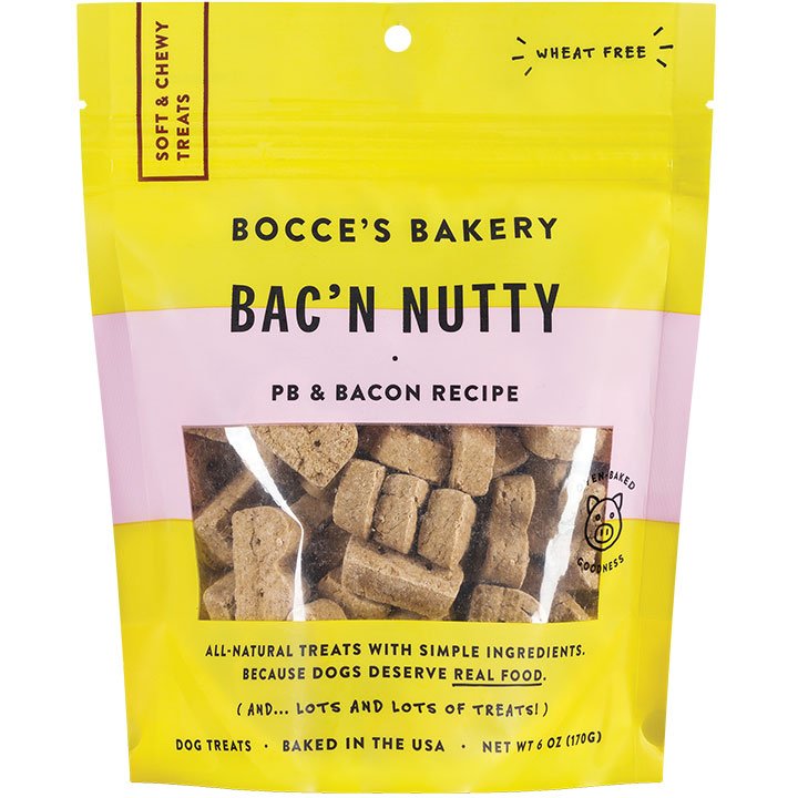 Bocce's Bakery Dog Soft & Chewy Bacon Nutty 6-oz, Bocce's Bakery