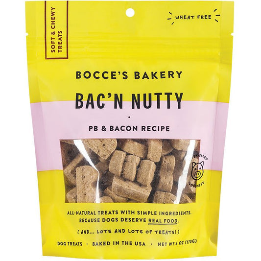 Bocce's Bakery Dog Soft & Chewy Bacon Nutty 6-oz, Bocce's Bakery