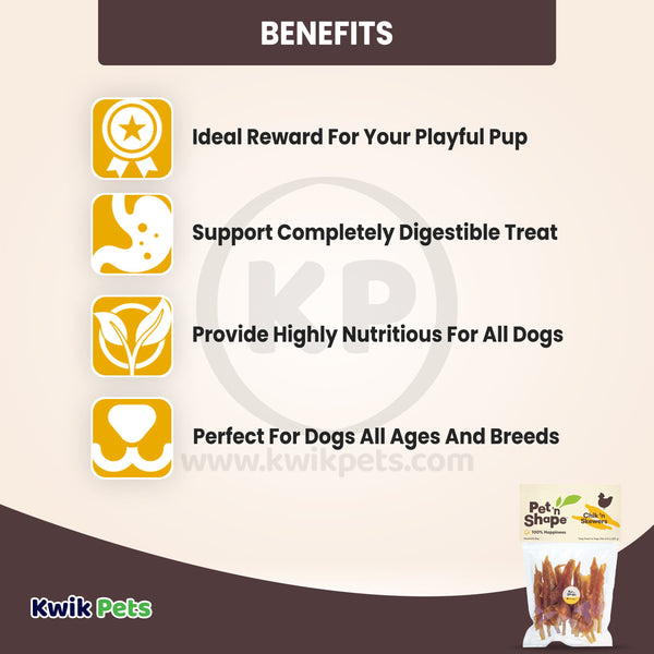 Benefits of Pet 'n Shape Chik 'n Skewers Jerky Dog Treats 8-oz