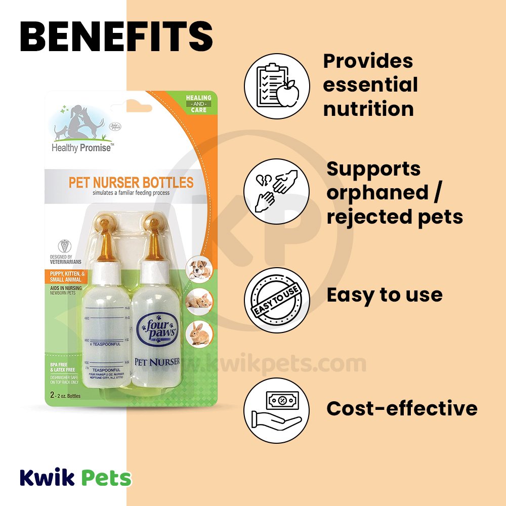 Four Paws Healthy Promise Pet Nurser Bottles One Size, Four Paws