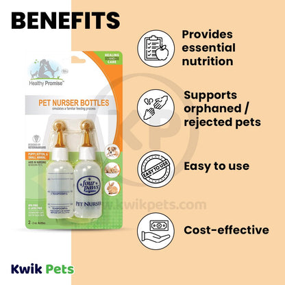 Four Paws Healthy Promise Pet Nurser Bottles One Size, Four Paws