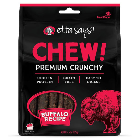 Etta Says! Premium Crunchy Buffalo Chew Dog Treats 4.5 oz, Etta Says