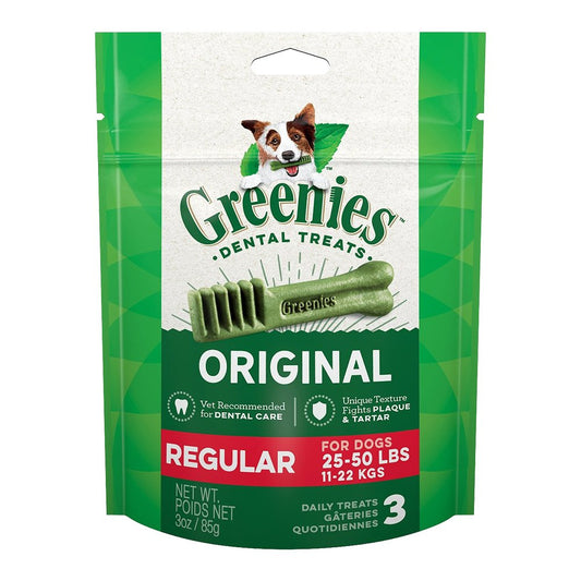 Greenies Dog Dental Treats Original, 3 oz, 3 ct, Regular, Greenies