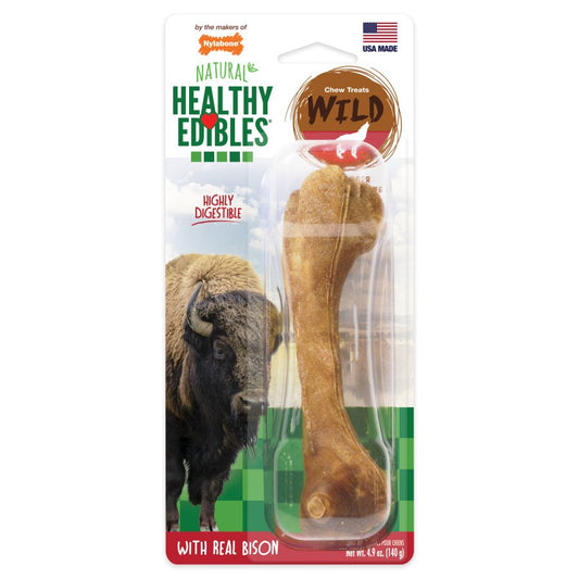 Nylabone Healthy Edibles WILD Natural Long Lasting Bison Dog Chew Treats Bison, 1ea/Large/Giant - Up To 50 lb, Nylabone