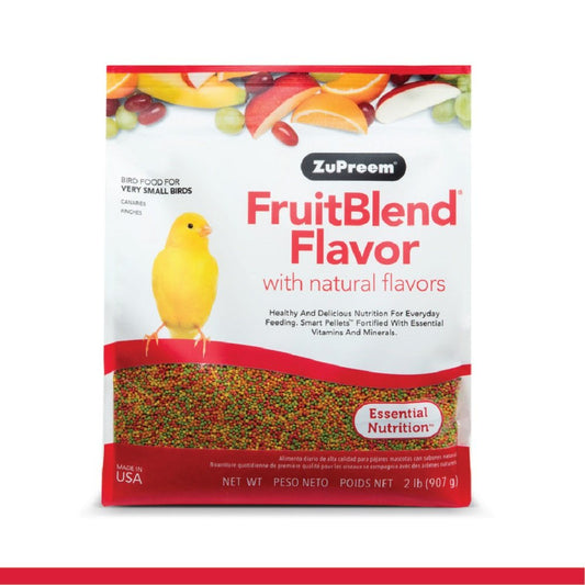 ZuPreem FruitBlend with Natural Flavor Pelleted Bird Food for Very Small Birds 2 lb, ZuPreem