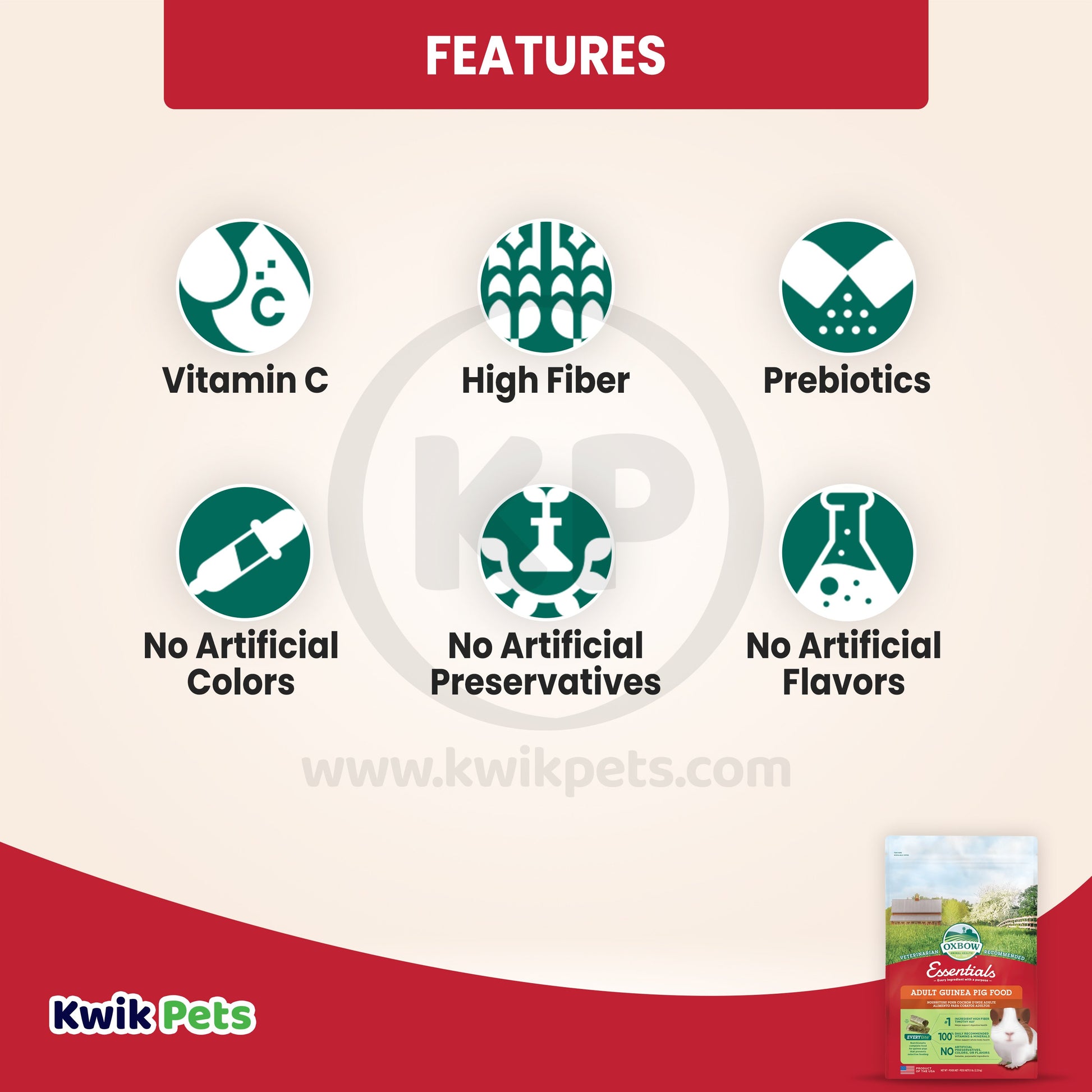 Oxbow Animal Health Essentials Adult Guinea Pig Food, 5 lb, Oxbow
