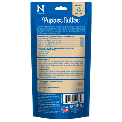 N-Bone Pupper Nutter Chew Bone Peanut Flavor Dog Treat Small, N-Bone