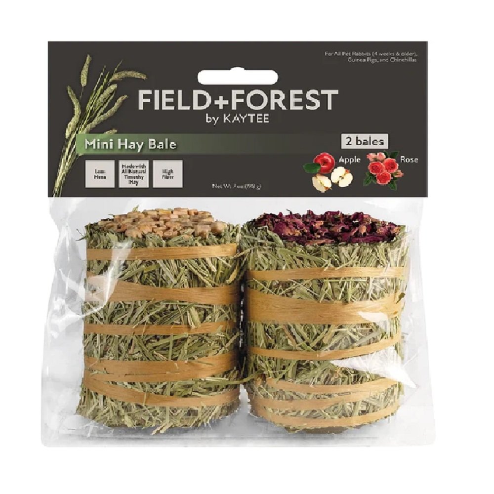 Field+Forest by Kaytee Mini Hay Bales Apple and Rose , 7 oz, Kaytee