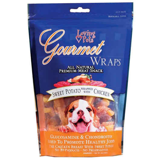 Loving Pets Gourmet Wraps Dog Treat Sweet Potato & Chicken, 8 oz, Loving Pets