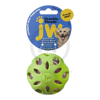 JW Pet Crackle Heads Crackle Ball Dog Toy Assorted, MD, JW Pet