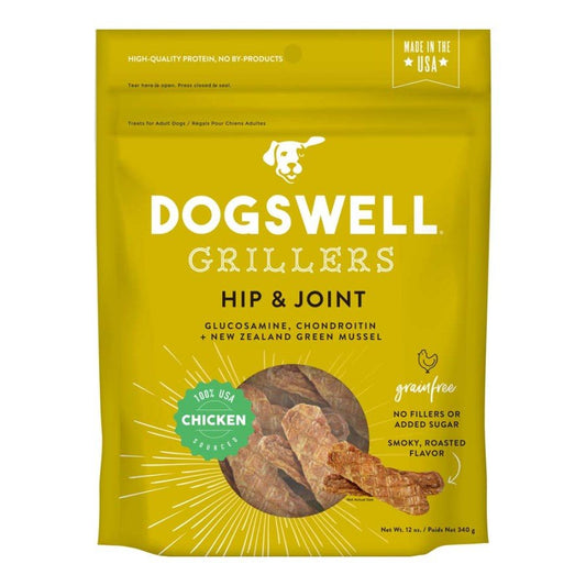 Dogswell Hip & Joint Grillers Grain-Free Dog Treats Chicken, 12 oz, Dogswell