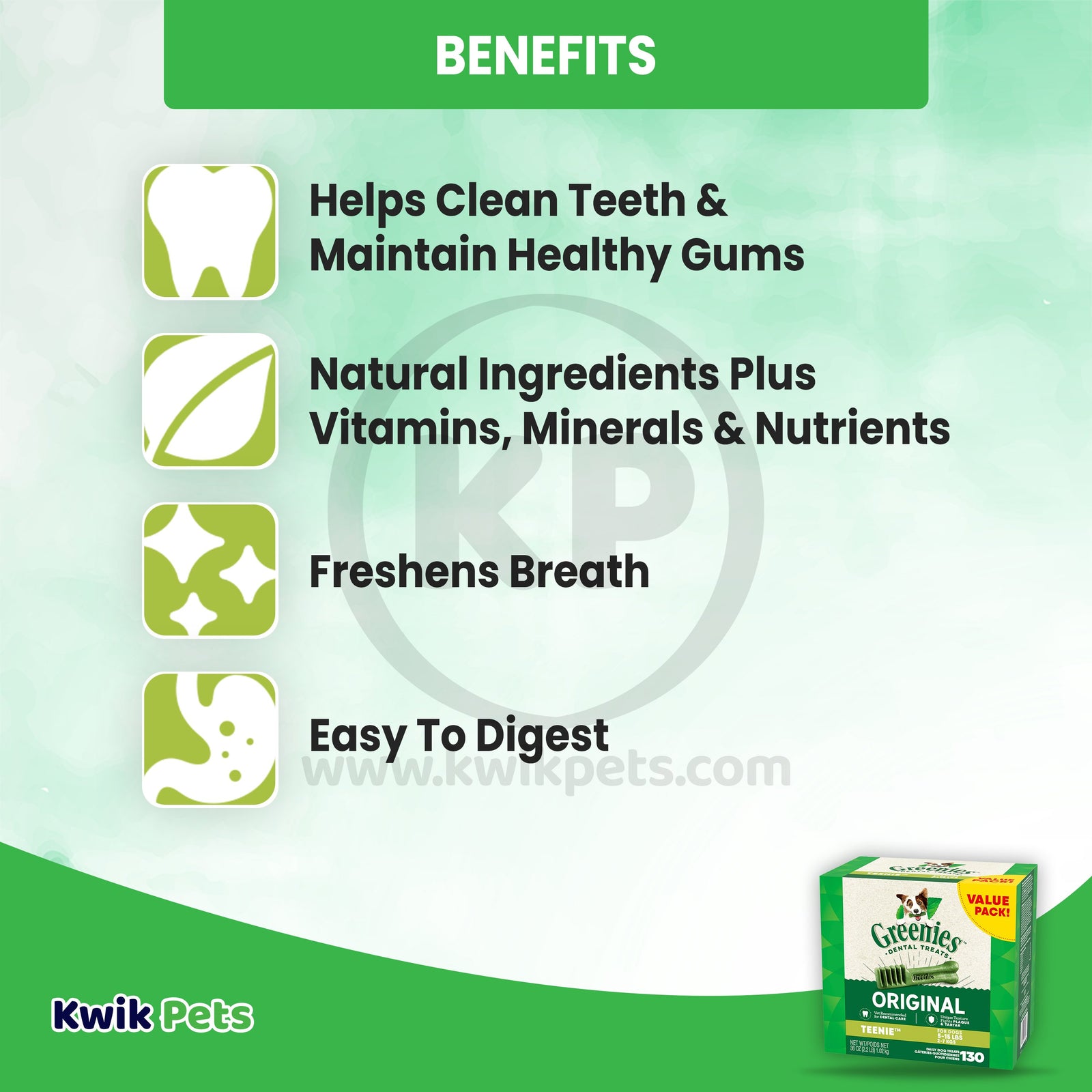 Greenies Original Dog Dental Treat 36 oz, 130 ct, Teenie, Greenies