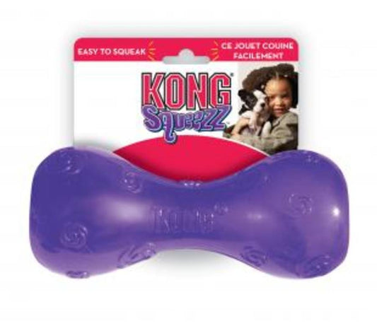 KONG Squeezz Dumbbell Dog Toy Assorted, 1ea/LG, KONG