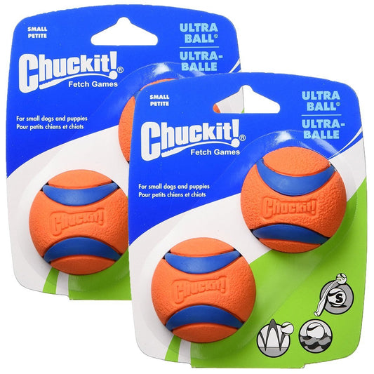 Canine Hardware Chuckit! Ultra Ball, Small, 2-Inch, 4-Pack, Petmate
