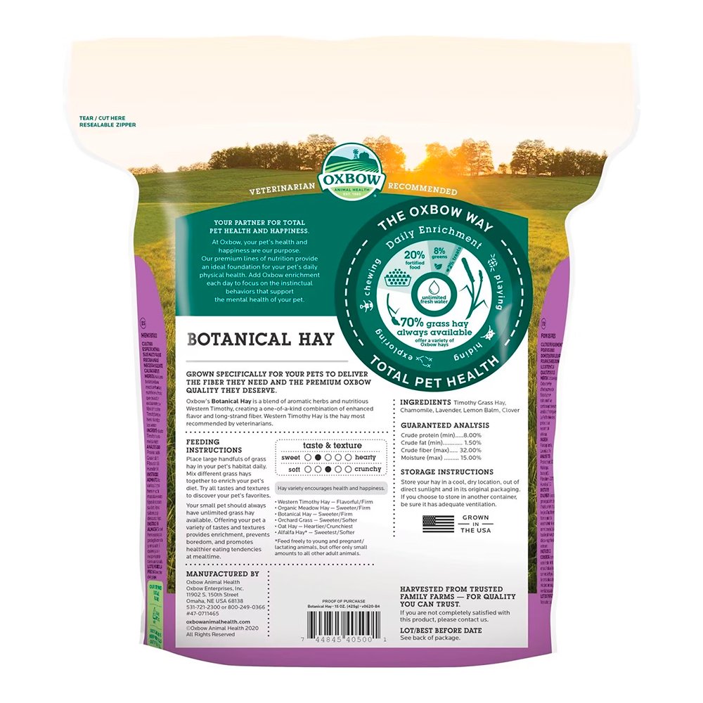 Oxbow Animal Health Botanical Hay Small Animal Treat, 15 oz, Oxbow
