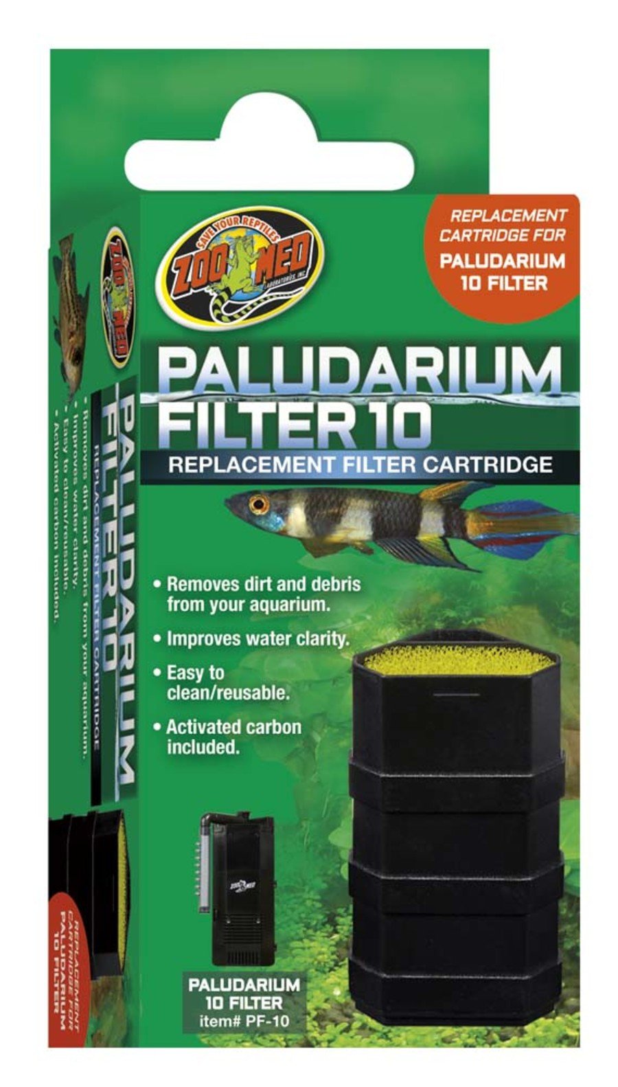 Zoo Med Replacement Filter Cartridge for PF Filters For PF-10, Zoo Med