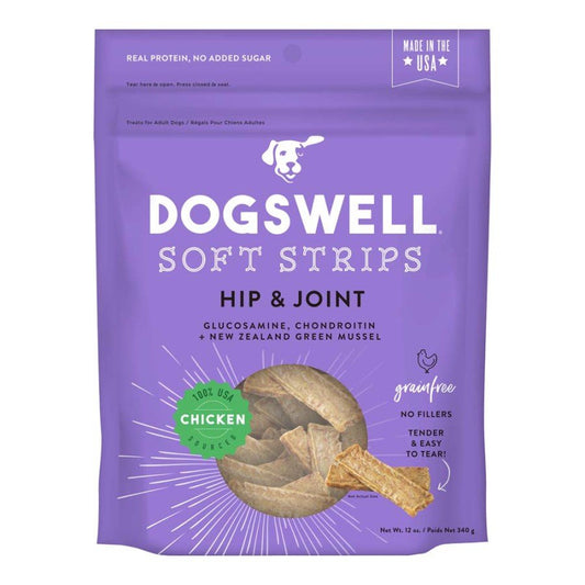 Dogswell Hip & Joint Grain-free Soft Strips Dog Treat Chicken, 12 oz, Dogswell