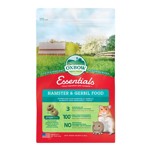 Oxbow Animal Health Essentials Hamster & Gerbil Food, 1 lb, Oxbow