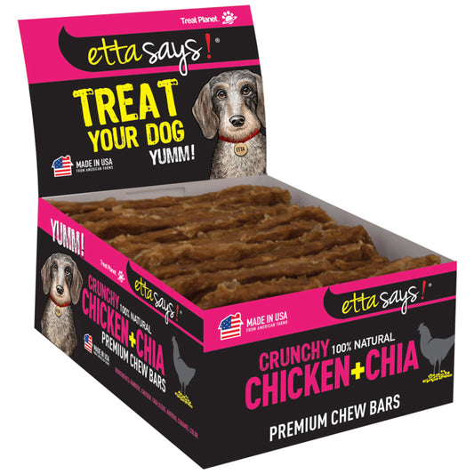 Etta Says! Premium Crunchy Bars Chicken & Chia Dog Treats, Etta Says