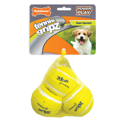 Nylabone Power Play Dog Tennis Ball Gripz 3 Count Medium, Nylabone