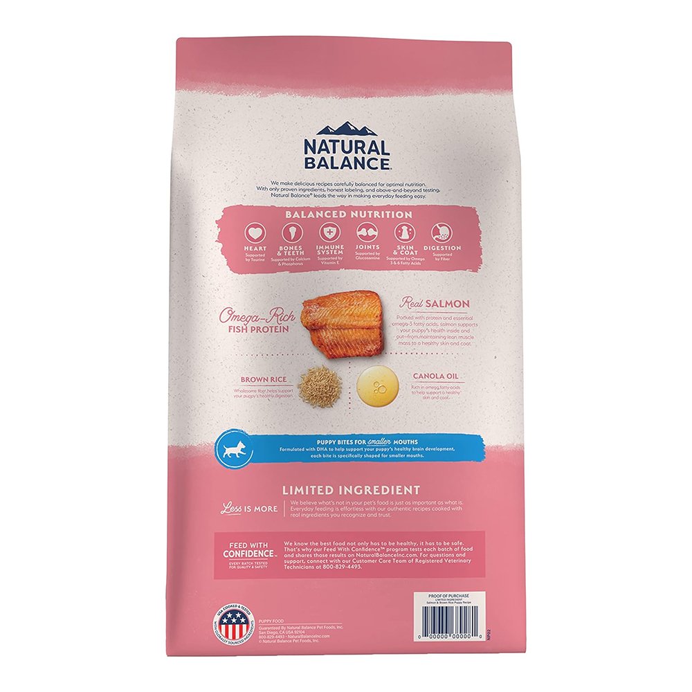 Natural Balance Pet Foods L.I.D. Puppy Dry Dog Food Salmon & Brown Rice 4 lb, Natural Balance