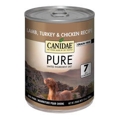 CANIDAE PURE Grain-Free Limited Ingredient Canned Dog Food Lamb, Turkey & Chicken 13-oz