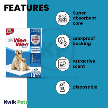 Four Paws Wee-Wee Superior Performance Puppy & Dog Training Pads Standard, 7 ct, Four Paws