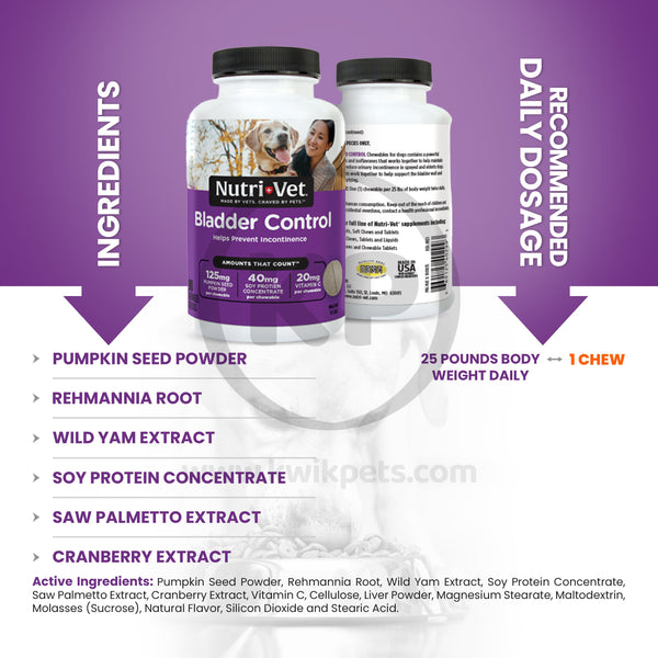 Ingredients of Nutri-Vet Bladder Control Liver Chewables for Dogs 90 Count