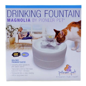 Pioneer Pet Magnolia Fountain-Plastic-White-55 oz, Pioneer Pet