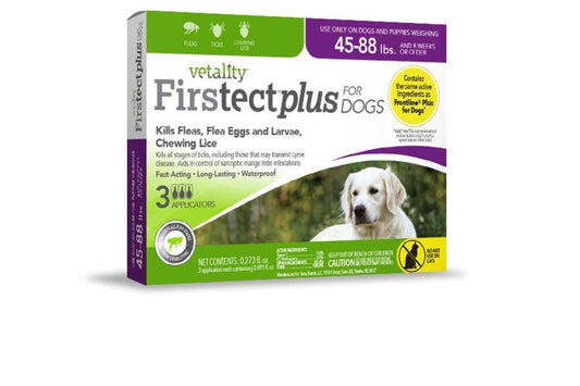 Vetality Firstect Plus Flea & Tick for Dogs, 45-88 lb, 3 ct, Vetality